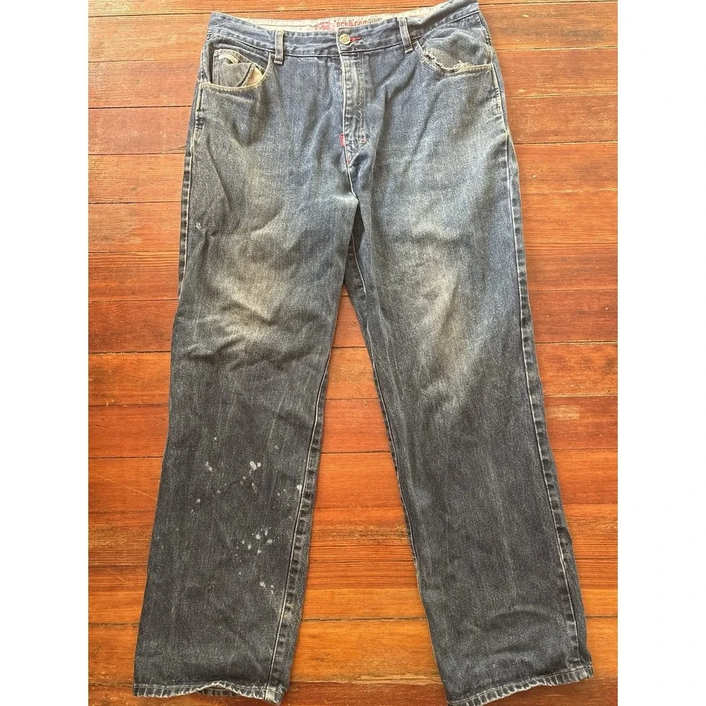Vintage Ecko Unltd Jeans Baggy Relaxed Fit Jeans Light Wash Mens‎ 36x32 Blue Y2K